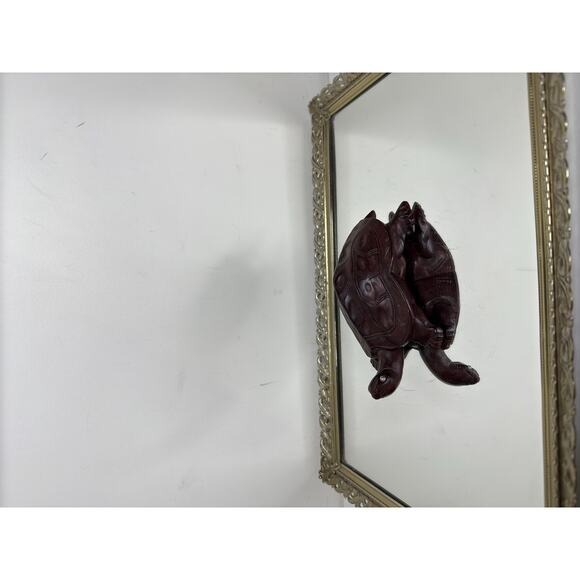 Vintage Wooden Turtle - Hand Made Wooden Intricately Carved Beautiful Treen Orna - Picture 10 of 10